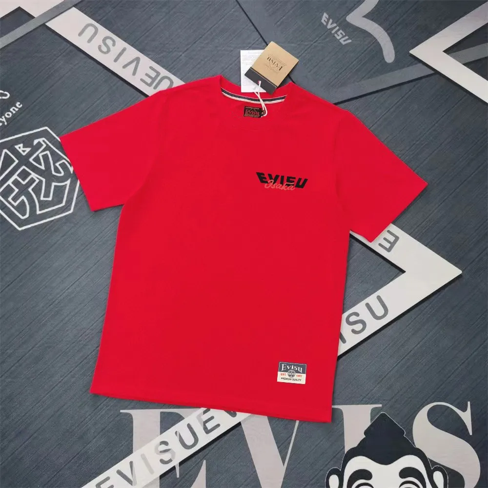 Evisu 2025New Arrival T ⚠ Quality⚠ Same Style T 。 ，Black S-XXL，White S-XXL，Gray M-XXL，Red S-XXL， Red M-XXL